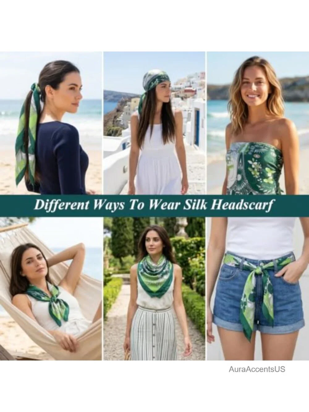 Silk Feeling Satin Square Scarf for Women, Soft Lightweight, Neck Scarf, Hair